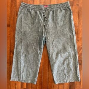 Merona Women’s Drawstring Chambray Blue Denim Capri Pants Size XXL